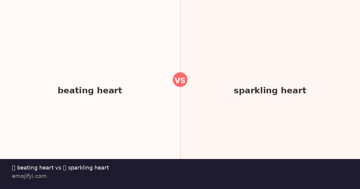 💓 beating heart vs 💖 sparkling heart — EmojiFYI