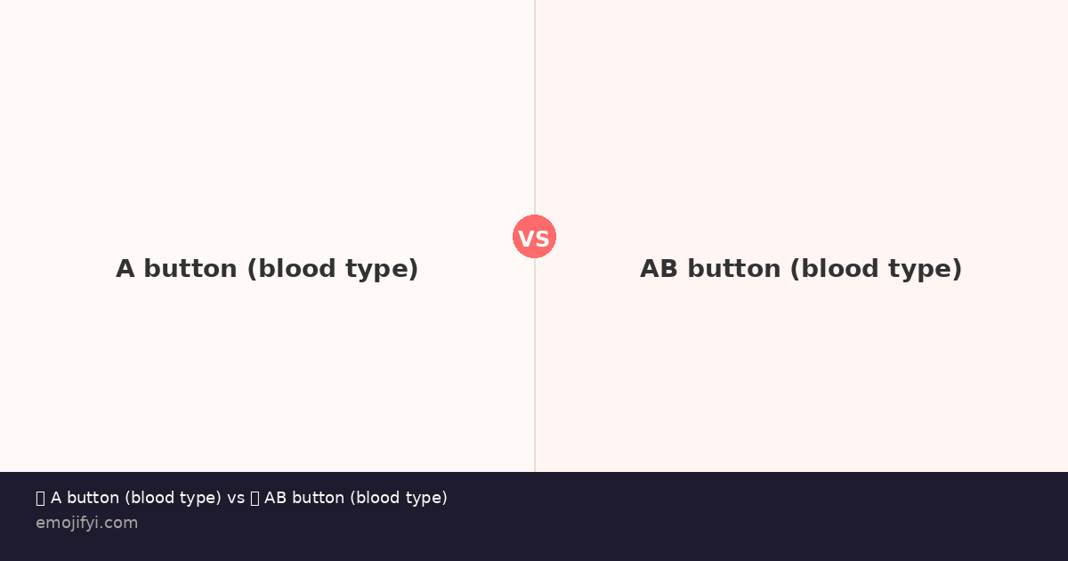 🅰️ A button (blood type) vs 🆎 grupo sanguíneo AB — EmojiFYI