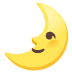 first quarter moon face on Google