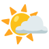 sun behind small cloud on Google