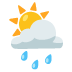sun behind rain cloud on Google