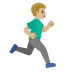 man running facing right: medium-light skin tone on Google