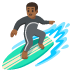 man surfing: medium-dark skin tone on Google