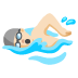 man swimming: light skin tone on Google