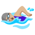 woman swimming: medium-light skin tone on Google
