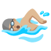 man swimming: medium-light skin tone on Google