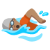 person swimming: medium skin tone on Google