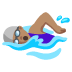woman swimming: medium skin tone on Google