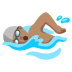 man swimming: medium skin tone on Google