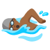 man swimming: medium-dark skin tone on Google
