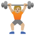 person lifting weights: medium-light skin tone on Google