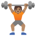 person lifting weights: medium skin tone on Google
