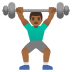 man lifting weights: medium-dark skin tone on Google