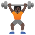 person lifting weights: dark skin tone on Google