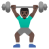 man lifting weights: dark skin tone on Google