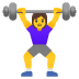 woman lifting weights on Google