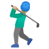 man golfing: medium-light skin tone on Google