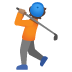 person golfing: medium skin tone on Google