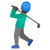 man golfing: dark skin tone on Google