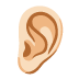 ear: light skin tone on Google