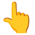 backhand index pointing up on Google