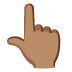backhand index pointing up: medium skin tone on Google