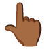 backhand index pointing up: medium-dark skin tone on Google