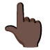 backhand index pointing up: dark skin tone on Google