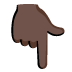 backhand index pointing down: dark skin tone on Google