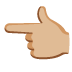 backhand index pointing left: medium-light skin tone on Google