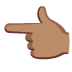 backhand index pointing left: medium skin tone on Google