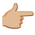 backhand index pointing right: medium-light skin tone on Google