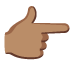 backhand index pointing right: medium skin tone on Google