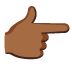 backhand index pointing right: medium-dark skin tone on Google