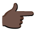 backhand index pointing right: dark skin tone on Google
