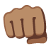 oncoming fist: medium skin tone on Google
