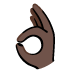 OK hand: dark skin tone on Google