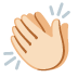 clapping hands: light skin tone on Google