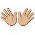 open hands: medium-light skin tone on Google