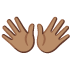 open hands: medium skin tone on Google
