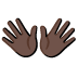 open hands: dark skin tone on Google