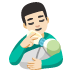 man feeding baby: light skin tone on Google