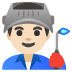 man factory worker: light skin tone on Google