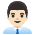 man office worker: light skin tone on Google