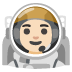 man astronaut: light skin tone on Google