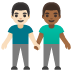 men holding hands: light skin tone, medium-dark skin tone on Google