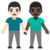 men holding hands: light skin tone, dark skin tone on Google