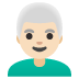 man: light skin tone, white hair on Google