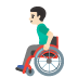 man in manual wheelchair: light skin tone on Google