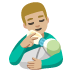 man feeding baby: medium-light skin tone on Google